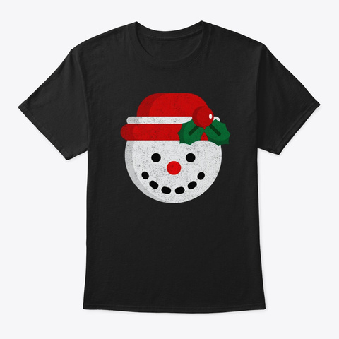 Snowman Black T-Shirt Front