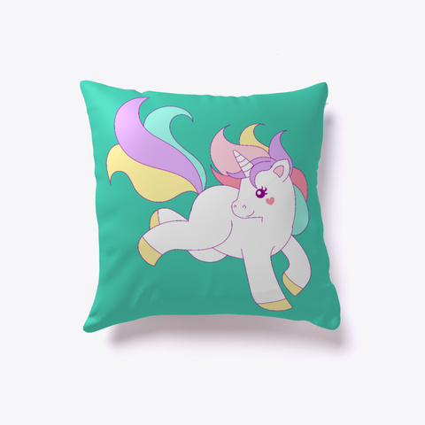 Unicorn   Pillow Aqua Kaos Front