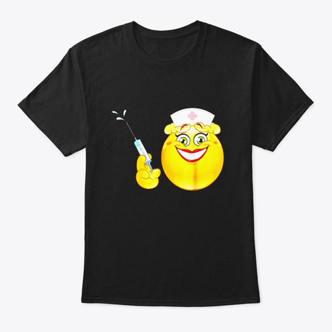 Emergency Nurse Shirt Emoji Funny Black Camiseta Front