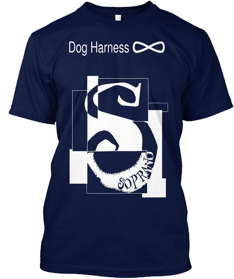 Dog Harness Navy T-Shirt Front