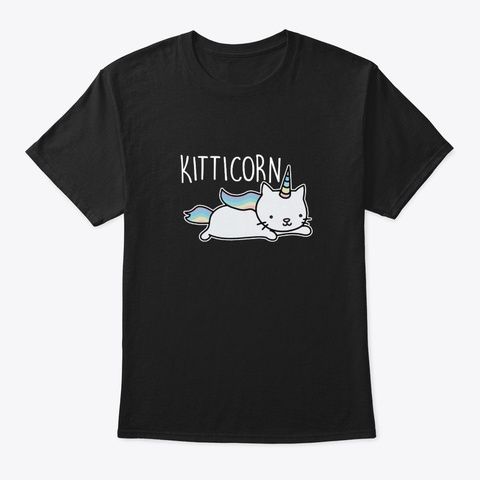 Kitticorn Cat Unicorn New Design Shirt Black T-Shirt Front