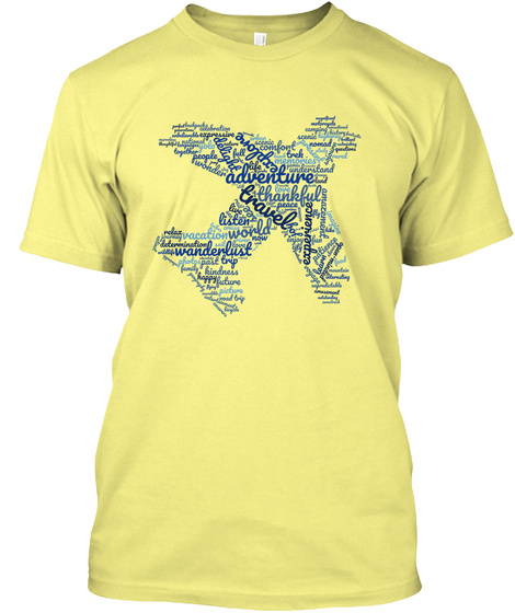 Travel Adventure Lemon Yellow  T-Shirt Front