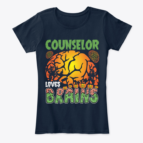 Counselor Love Brains Tshirts Gifts Idea New Navy T-Shirt Front