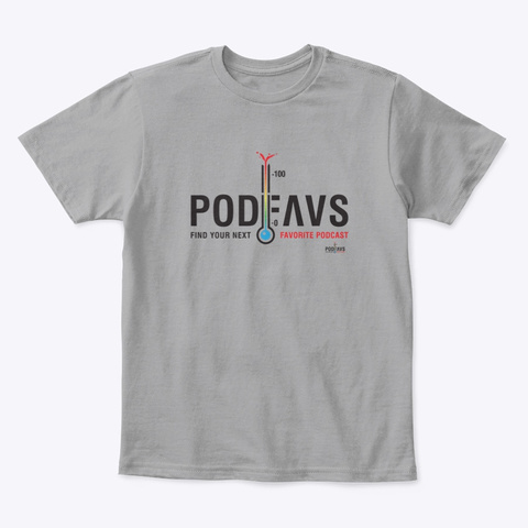 The Podfavs Logo Light Heather Grey  T-Shirt Front