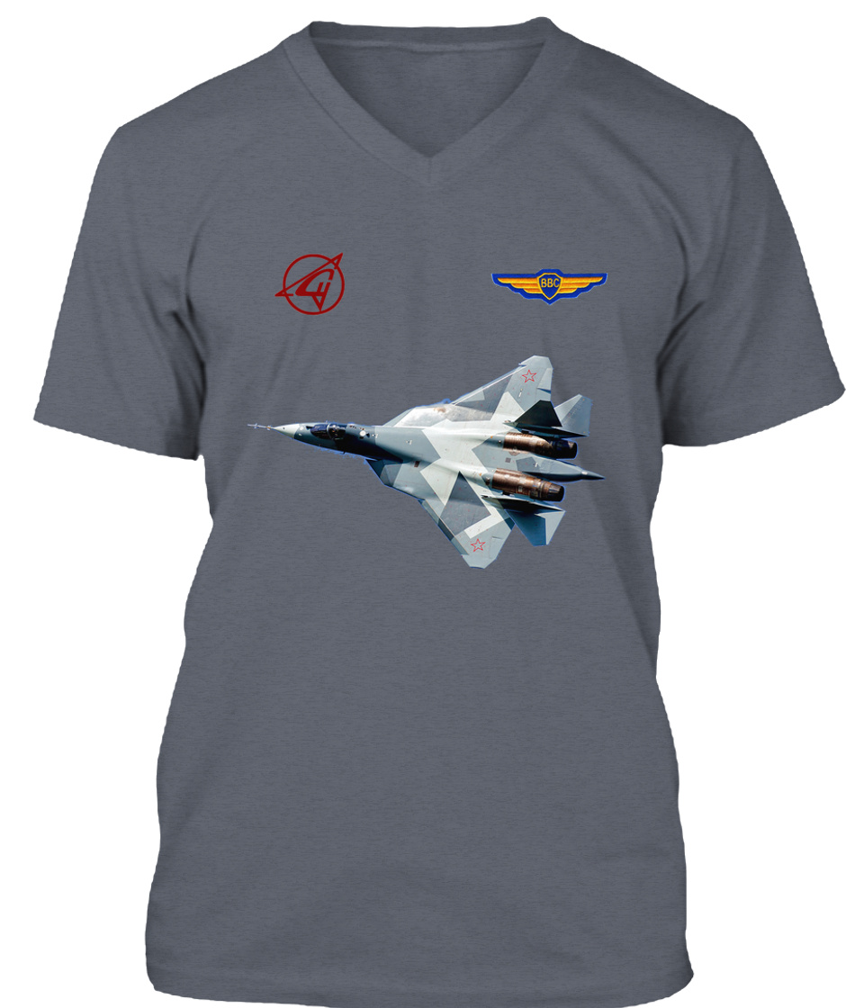 gift idea for a pilot Sukhoi SU 57 Su-57 Russian jet fighter plane T-shirt