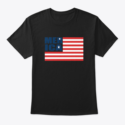 Merica Usa American Flag Patriotic 4 Th O Black T-Shirt Front