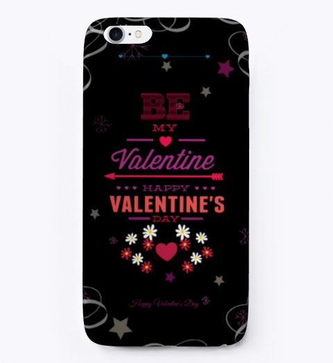 Happy Valentines Day Iphone Cases Black T-Shirt Front