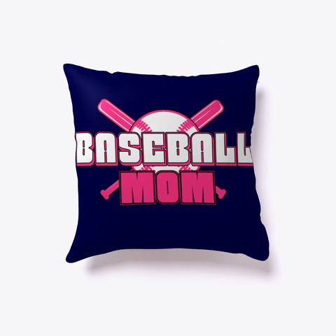 Baseball Mom  Pillow   Baseball Mom  Dark Navy Kaos Front