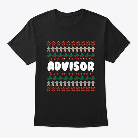 Ugly Christmas Style Advisor Gift Black T-Shirt Front