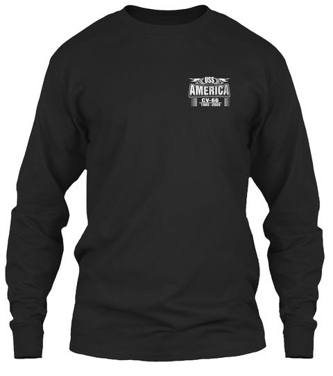 Uss America Cv 66 Black T-Shirt Front