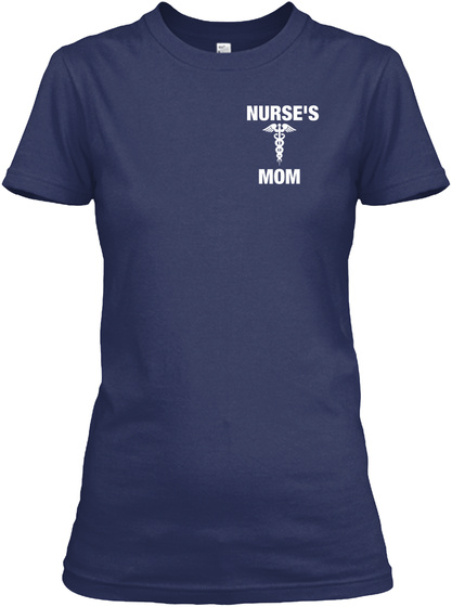 Nurses Mom Navy Maglietta Front
