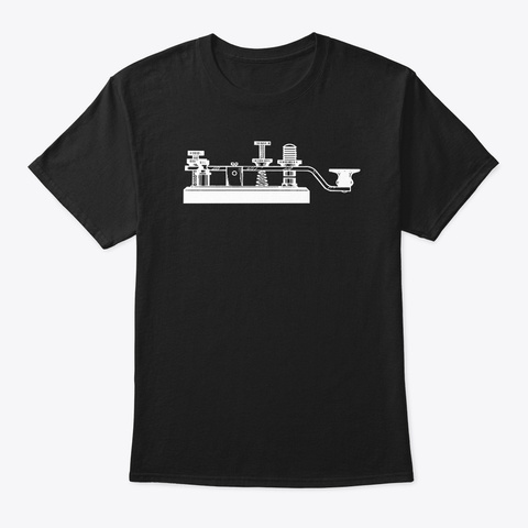 Vintage Morse Code Telegraph Key Black T-Shirt Front