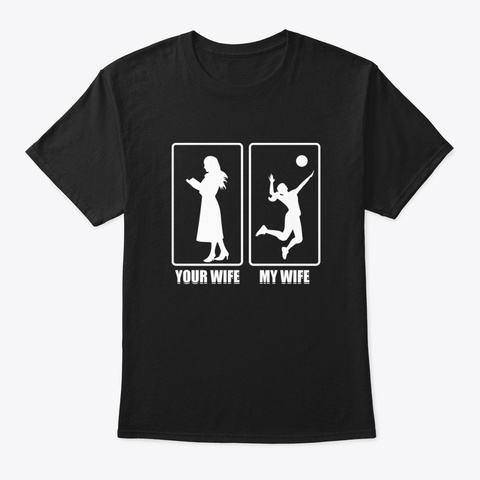Volleyball Players Shirts I Husband Gift Black T-Shirt Front
