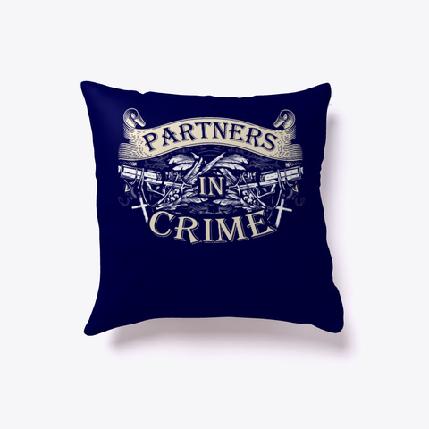 Best Friend Pillow   Partners In Crime Dark Navy Kaos Front