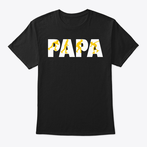 Roller Skating Papa Outdoors Sports Black T-Shirt Front