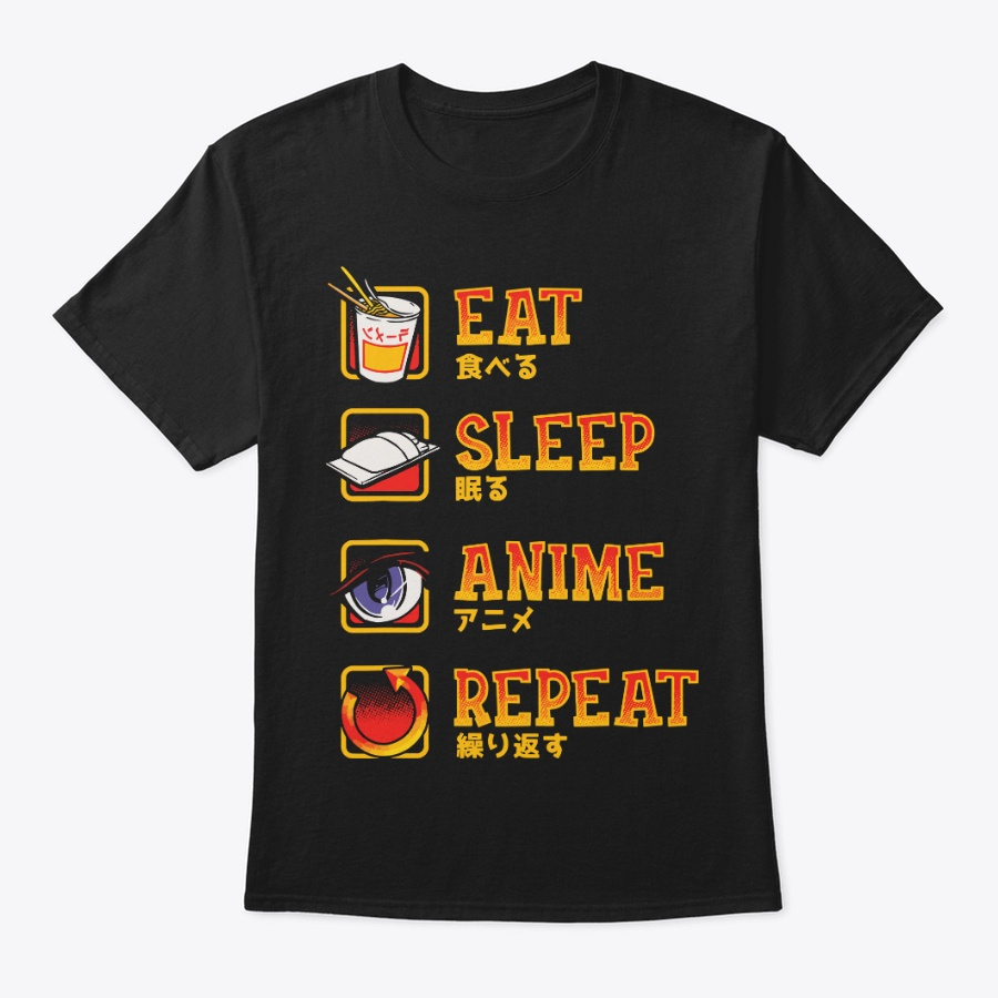 Eat Sleep Anime Repeat Ramen Manga Unisex Tshirt