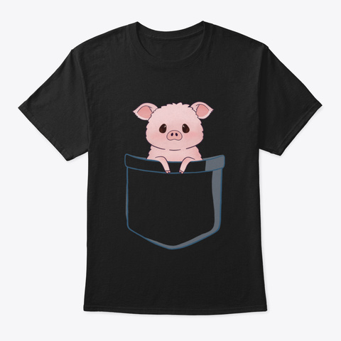 Baby Pig In A Pocket Black T-Shirt Front
