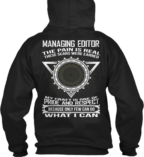 Managing Editor Black T-Shirt Back