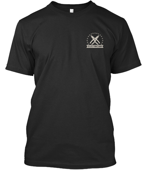 Electrician  Black T-Shirt Front