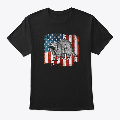 Raccoon Patriotic American Flag