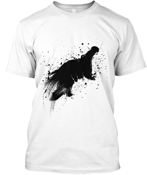 Save The Hippo Art T Shirts White T-Shirt Front