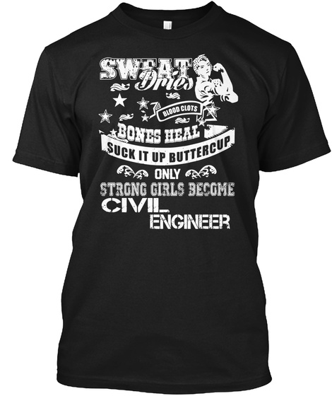 Civil Engineer Black T-Shirt Front