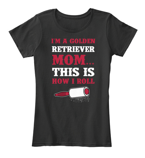 Golden Retriever Mom Black T-Shirt Front