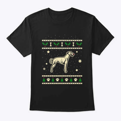 Christmas Hortaya Borzaya Gift Black T-Shirt Front