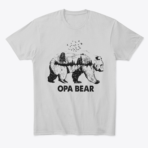 Mens Opa Bear Shirt Animal Best Gift Light Heather Grey  T-Shirt Front