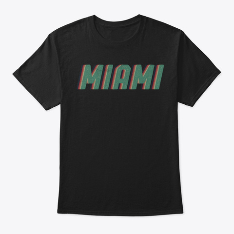 Vintage Miami Beach Florida 80s Souvenir Black T-Shirt Front