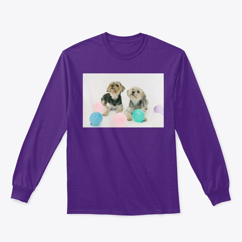 Small Dog  Spending  Purple T-Shirt Front
