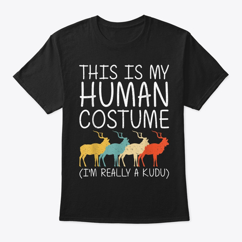 Kudu Halloween Human Costume Antelope Bu Black Kaos Front