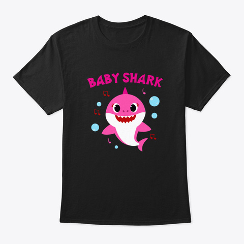 Baby Shark Pink Black T-Shirt Front