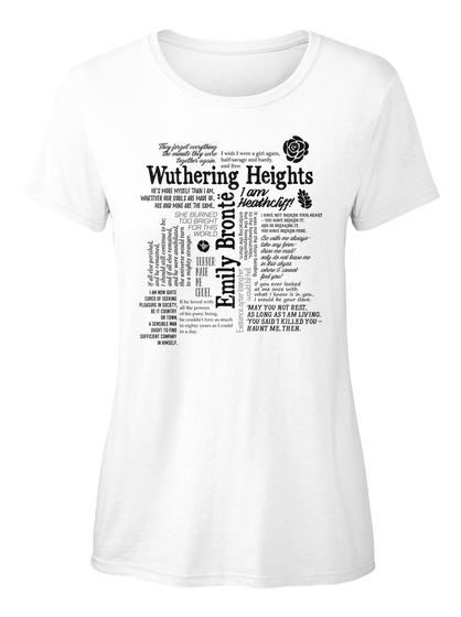 Wuthering Heights Emily Bronte White Maglietta Front