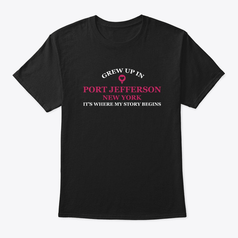 Port  Jefferson  Lover T Shirt  Black T-Shirt Front