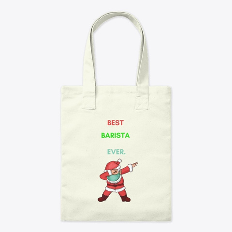 Dabbing Santa Mask For Barista's Natural T-Shirt Front