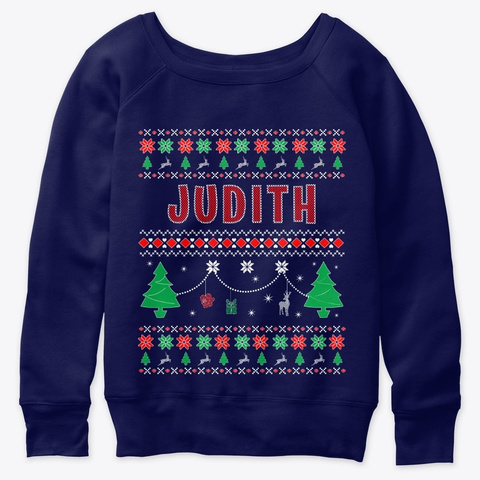 Xmas Themed Personalized For Judith Navy  T-Shirt Front