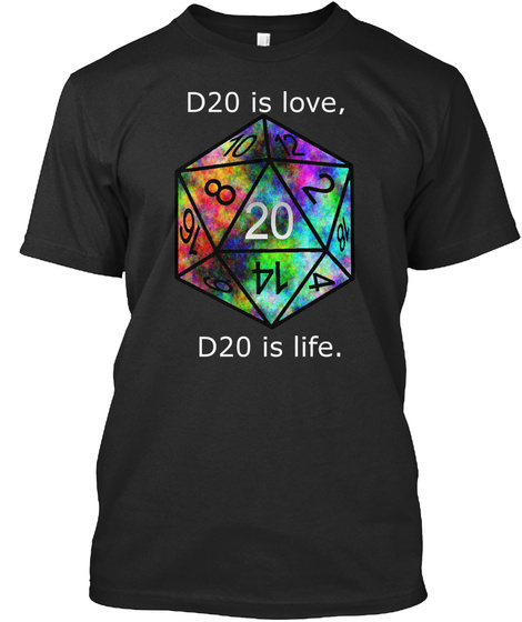 D2o Is Love, 20 D2o Is Life. Black T-Shirt Front