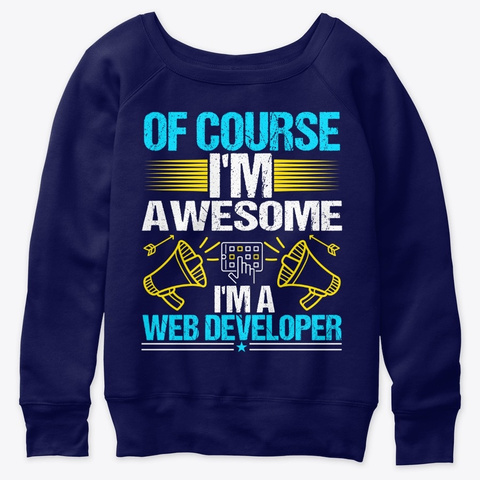 Awesome Web Developer Navy  áo T-Shirt Front
