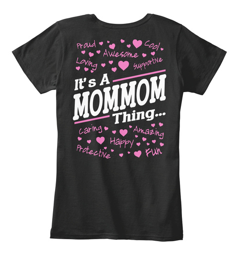 It's A Mommom Thing Black T-Shirt Back