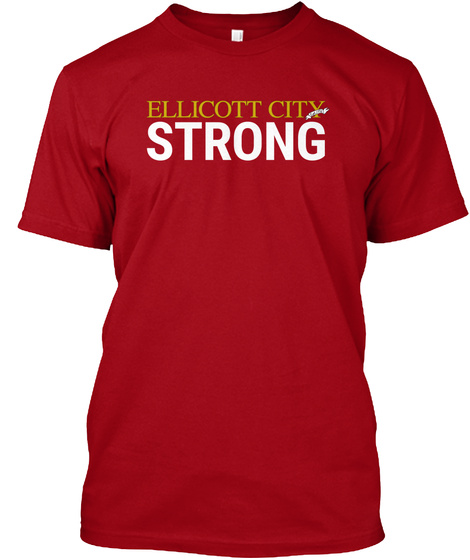 Year Anniversary: Ellicott City Strong Deep Red T-Shirt Front