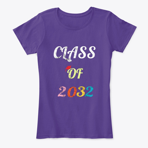 Class Of 2032 Grow With Me T Shirt Purple Kaos Front