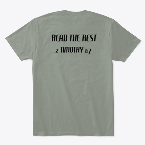 2 Timothy 1:7 Grey T-Shirt Back