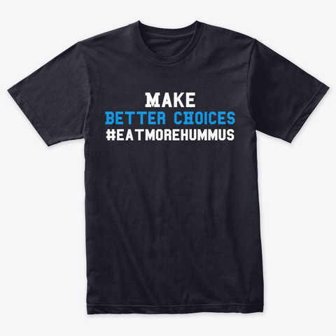 #Eatmorehummus Vintage Navy T-Shirt Front