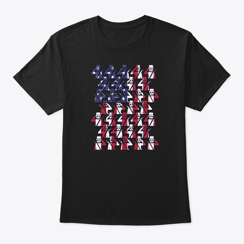 American Patriot Day Funny Skulls Tshirt Black T-Shirt Front