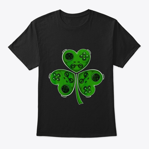 Video Game Controller St Patrick S Day S Black T-Shirt Front