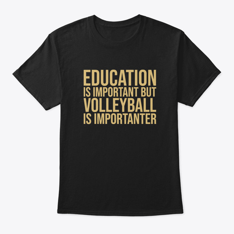 Volleyball Krlq4 Black T-Shirt Front