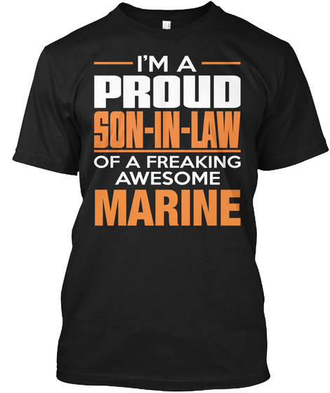 Marine Black T-Shirt Front