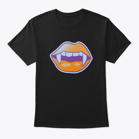 Sexy Halloween Vampire Lips Blood Black T-Shirt Front