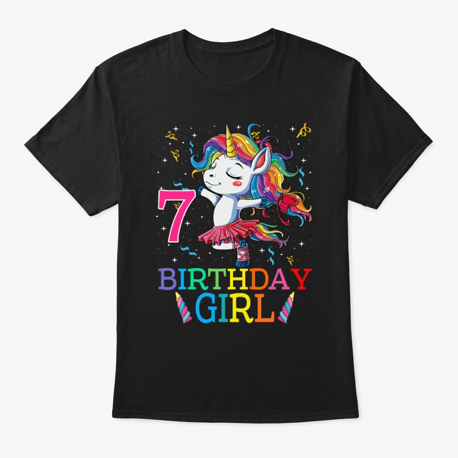 7 Year Birthday Girl Unicorn Unisex Tshirt